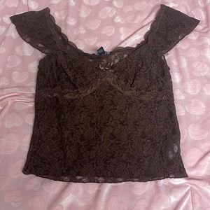 Lace Brown Top